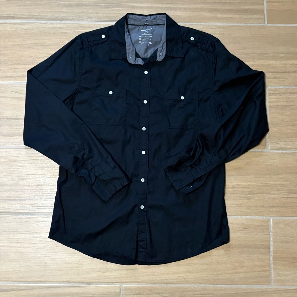Paper Denim & Cloth Black Casual Button Down Shirt